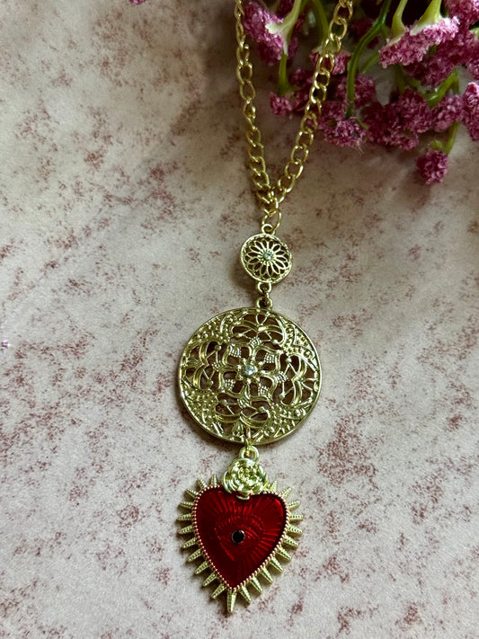 Golden Eternal Heart Necklace