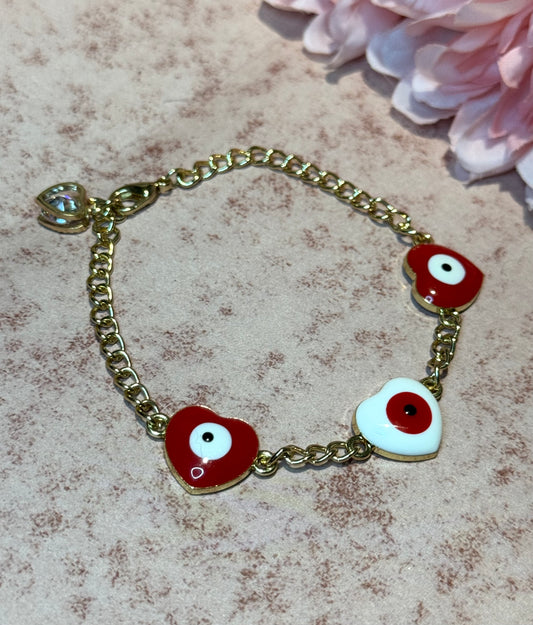 Evil Eye Heart Bracelet