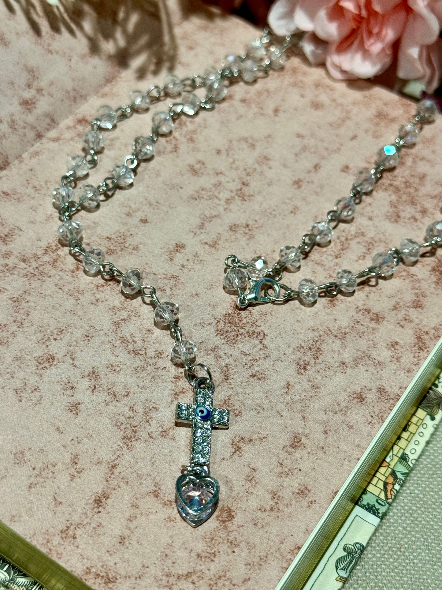 Silver Rosary Necklace